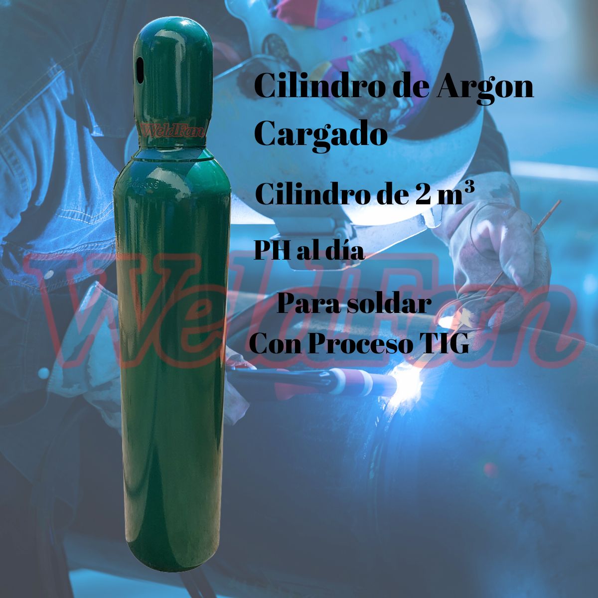 Cilindro De Argón 2m3 Proceso Tig / Tubo De Argón (cargado) - Imagen 3