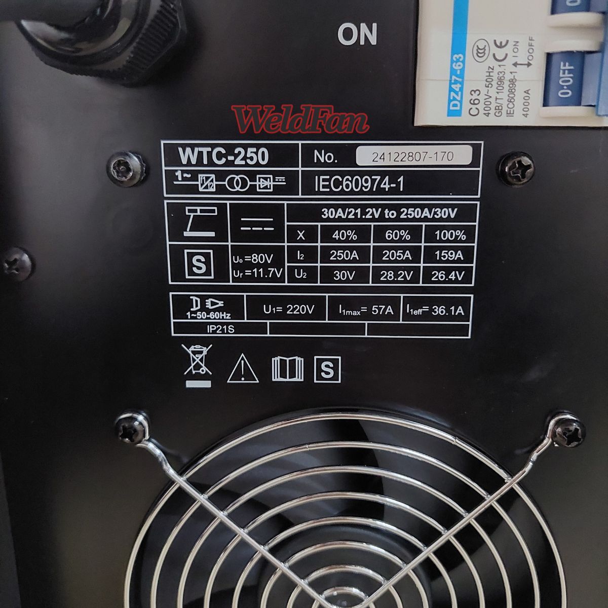 Maquina De Soldar Wtc-250a Mma 220v /250a Panel Digital - Imagen 5