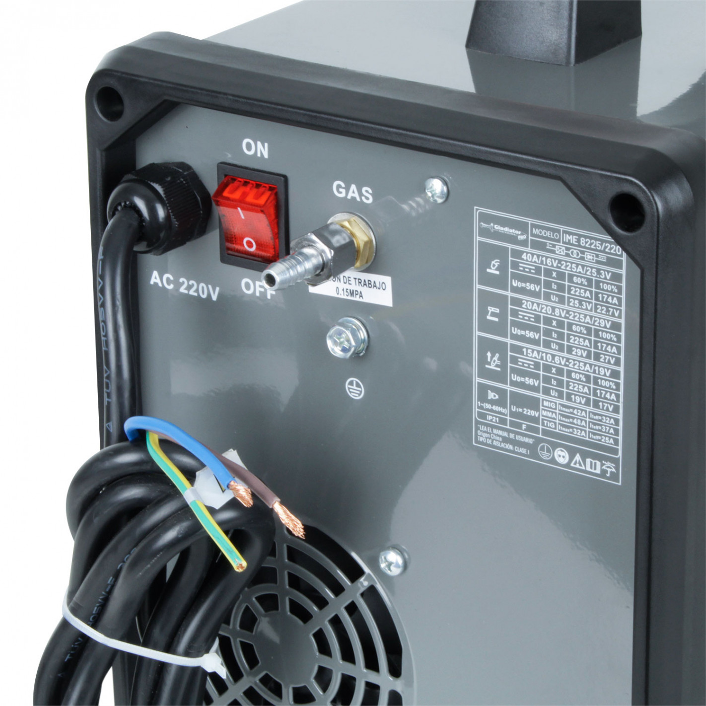 Soldadora GLADIATOR inverter mig elec 225 amp ime 8225/220 - Imagen 2
